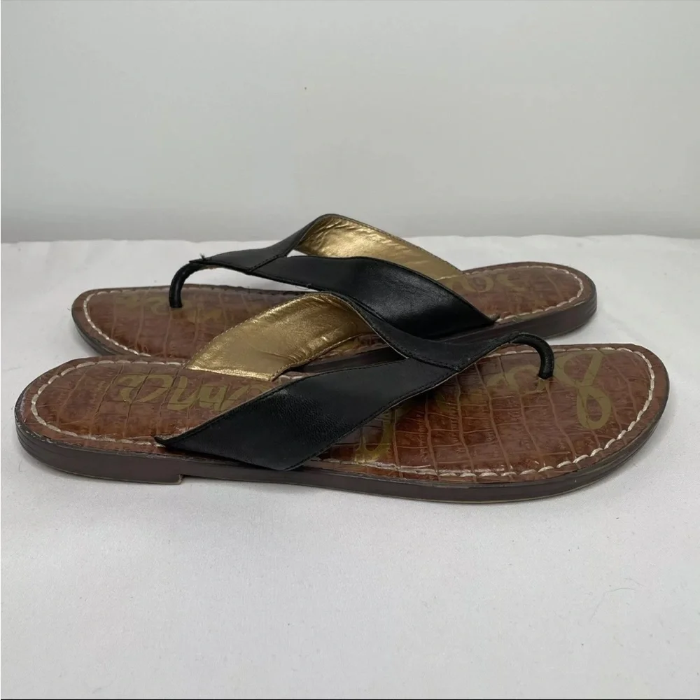 Sam Edelman Womens Kyra Black Leather Sandals Size 7.5